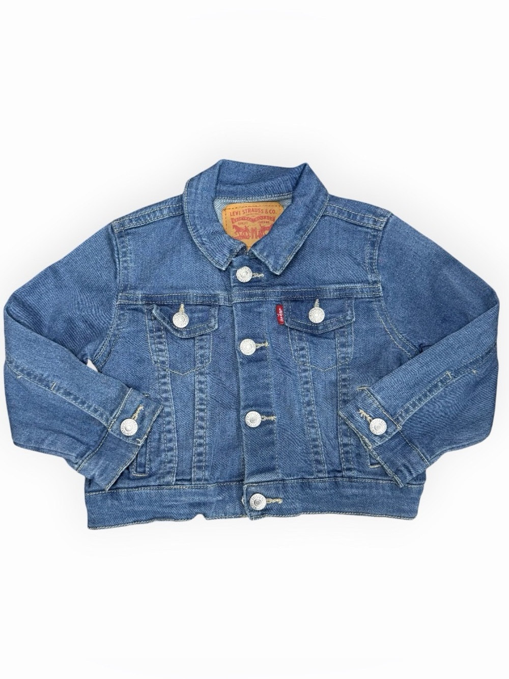 Levi's Toddler Denim Jacket 18 Months Shark Heart Patch Custom Jean Trucker